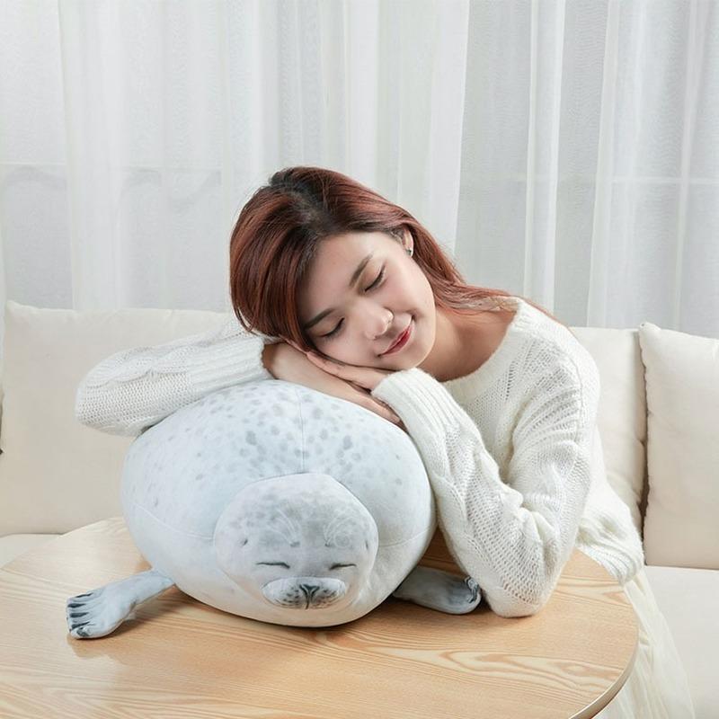 Peluche Sigillo Blob 3D Focoso Leone Marino Cuscino Morbido Cuscino da Lettino per Bambini Animale Carino Accogliente