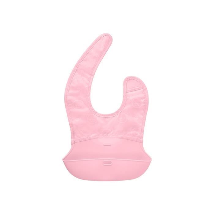Bavoir Pliable Easy Rose - Marque - Modèle - Résistant à l'eau - Pliable - Taille réduite et compacte