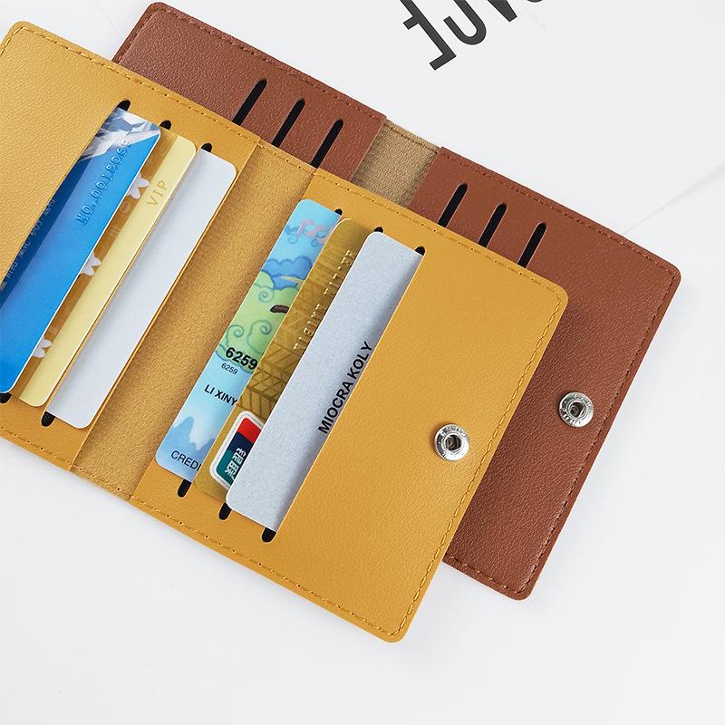 pu leather card clip women's men's universal card bag ultra-thin large-capacity card holder card bag customization