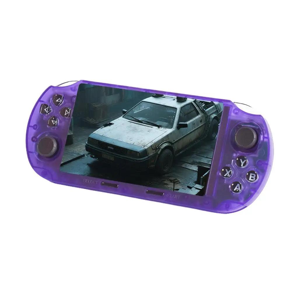 Retro Handheld Game Console, 64G, 4.5-inch Touchscreen Linux Portable Gaming Elite 3000+ Handheld With Games Processor 1080 N9S0 фиолетовый