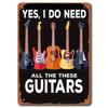 Vintage Guitar Metal Sign 8x12 Inch Retro Music Wall Decor Rock Band Man Cave