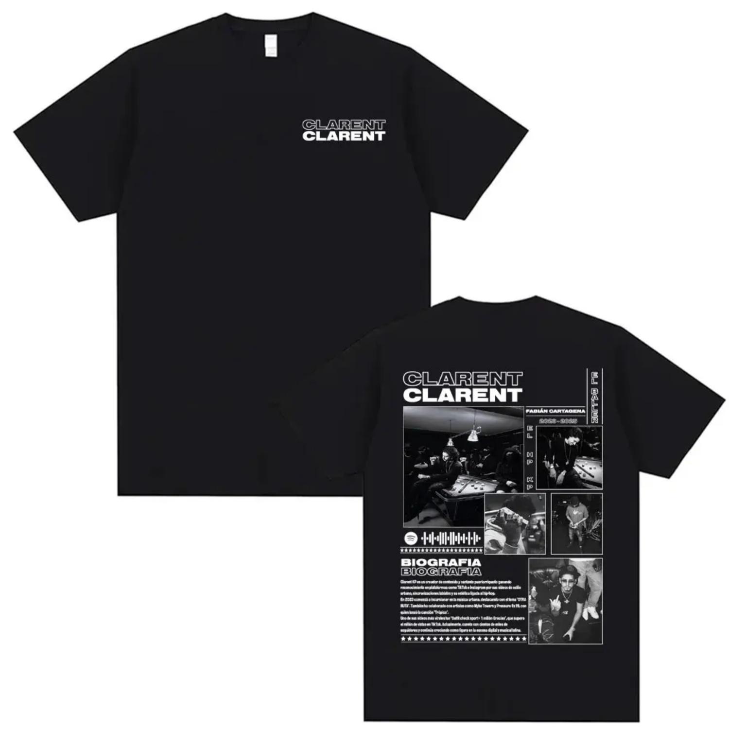 

Rapper Clarent Kp Album 2026 Tour Cover T Shirts Men Harajuku Hip Hop Streetwear Tee Shirt Casual Cotton Oversized T-shirt S чёрный