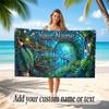 Mushroom Forest Theme Soft Beach Towel Personalized Custom Name Text Towel Portable for Beach Pool Travel