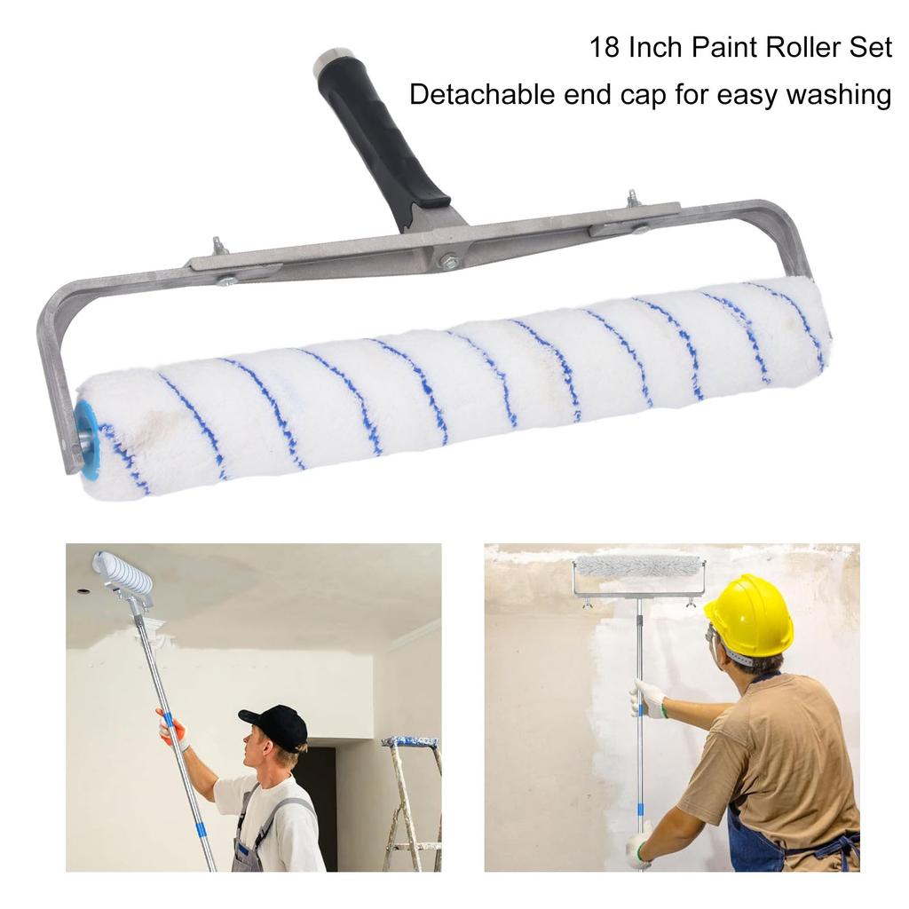 Farbroller, 18 Zoll Breite, 1/2 Zoll Flaum, hocheffizienter Rollpinsel für Wandmalereien für alle Farben