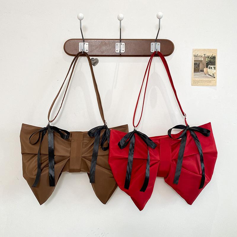 Cute Bow Small Bag 2025 New Mori Sweet Girl Fashion Niche Design Single Shoulder Underarm Bag Tide