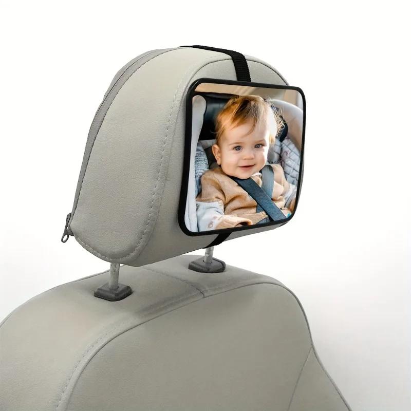 Baby Car Mirror, Safety Car Seat Mirror for Rear Facing Infant with Wide Crystal Clear View, Shatterproof, 360° Rotation
