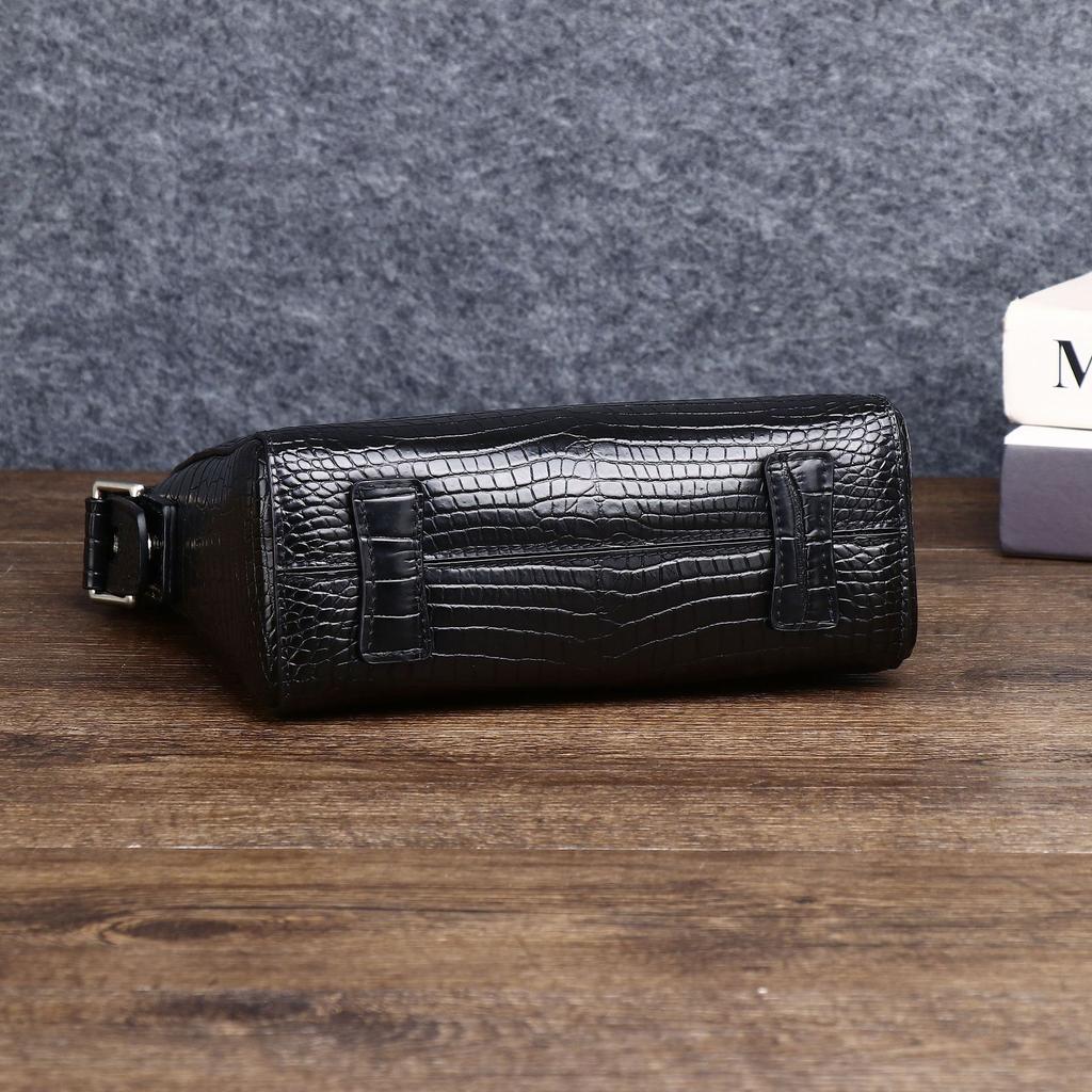 Crocodile Belly Pattern Men's Single-shoulder Crossbody Bag, Business Fashion Backpack, Trendy Men's Bag, Outdoor Small Crossbody Bag