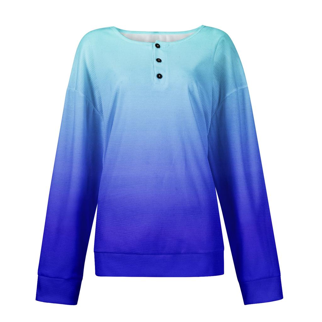 Women's Casual Shirts Long Sleeve Tops Button Up V Neck Loose Knit Fall Favorites For Women