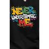 European sizes Men'S European and American Fashion T-Shirt | "NEVER ERSTIMATE ME" Graffiti Print, Suitable for Daily Outings, Outdoor Sports