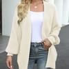 Women's New Autumn/Winter Bell-Sleeve Sweater Women's Outerwear Chunky Knit Pocket Cardigan