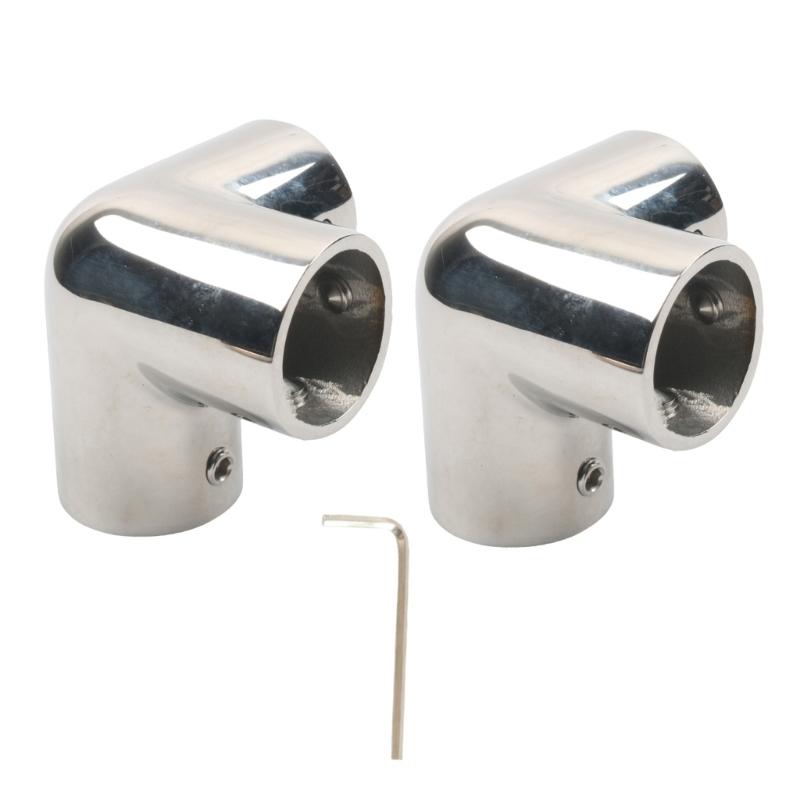 Boat Handrail Corner Fitting Tees Connector 316 Stainless Steel Rail Joint with Slip-On Tube Design and Set Screws for Assembly Work