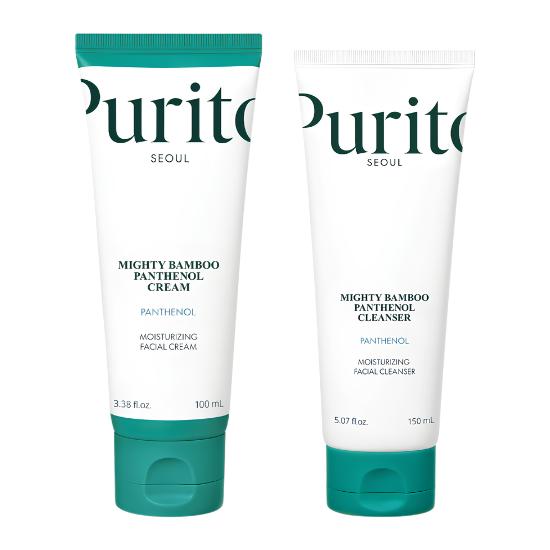 Purito Seoul Mighty Bamboo Panthenol Cream+Bamboo Panthenol Cleanser Set | Gentle Barrier Care KBeauty