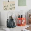 360° Rotating Makeup Brush Holder Desktop Cosmetic Storage Box with Lid Lipstick Eyebrow Pencil Holder Light Luxury Containe