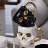 1 STÜCK 600 ML Halloween-Totenkopf-Tasse mit Henkel, deckelloser Keramikbecher, lustige Wasser-, Bier-, Milch-, Mokka-Tasse, kreativer Modellierbecher