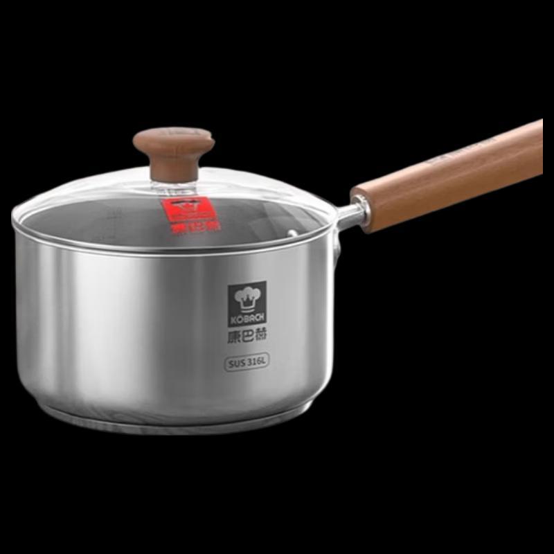 KOBACH 16cm 316L Stainless Steel Baby Food Pot with Steamer