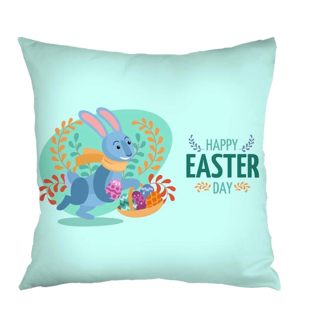 Pcs Easter Pillow Covers 18 X 18 Inches - Easter Series Cushion Cover Case Pillow Zippered Square Pillowcase