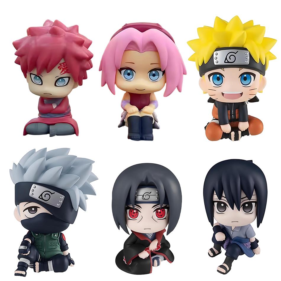 Naruto Anime Figure Naruto Kakashi Action Figure Q Version Kawaii Sasuke Itachi Figurine Car Decoration Collection Model Toy