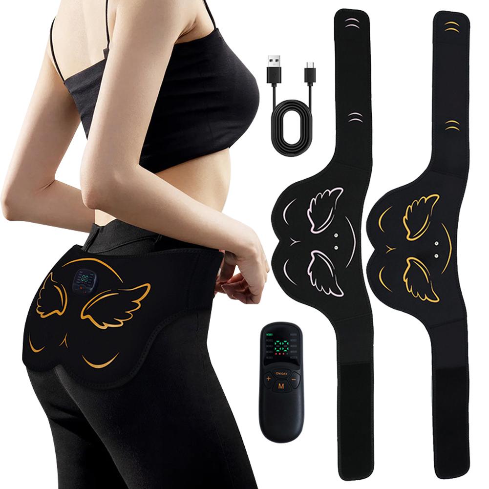 EMS Hips Trainer Butt Muscle Stimulator USB Charging Electronic Muscle Toner with Remote Control LED Display for Fitness Workout