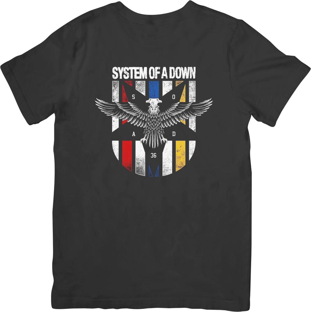 System of the down Music Fit for Men & Women Quality Cotton T-Shirt Black