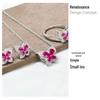 Gusien Exquisite Red Steel Butterfly Jewelry Set: Necklace, Ring & Stud Earrings - Korean Style Women's Fashion.