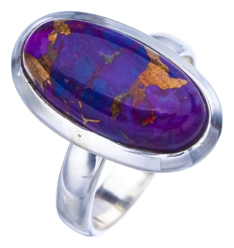 

StarGems® Natural Copper Turquoise Handmade 925 Sterling Silver Ring 7.5 F2278
