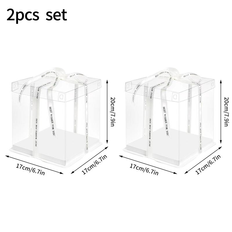 Transparent Cake Boxs Large Gifts Packaging Gifts Box Packing Supplies Bakery Wrapping Boxes Wedding Birthday Party Supplies
