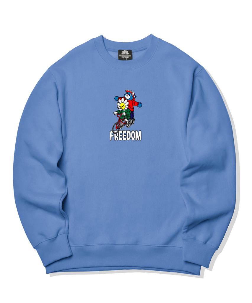 TRIPSHION Bicycle Duo Graphic Crewneck - Blue