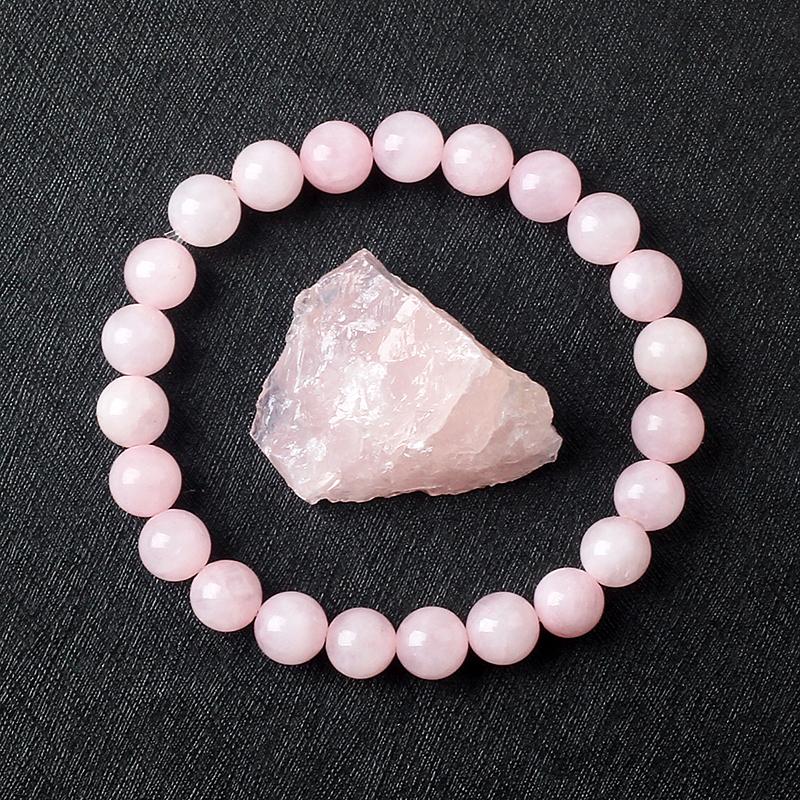 Original Pink Rose Powder Crystal Quartz Bracelets for Women Natural Stone Stretch Bracelets Homme Purify Soul Jewelry Pulsera