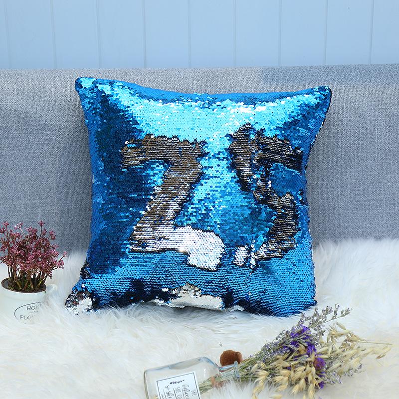 Sequined Pillowcase Contrasting Color Digital Series Cushion Cover Car Sofa Bedside Cushion Cover