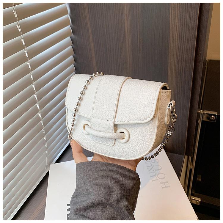 

Модна жіноча міні-сумка для приміських поїздок 2024 року в новому стилі з текстурним ланцюжком на одне плече портативна маленька квадратна сумка білий