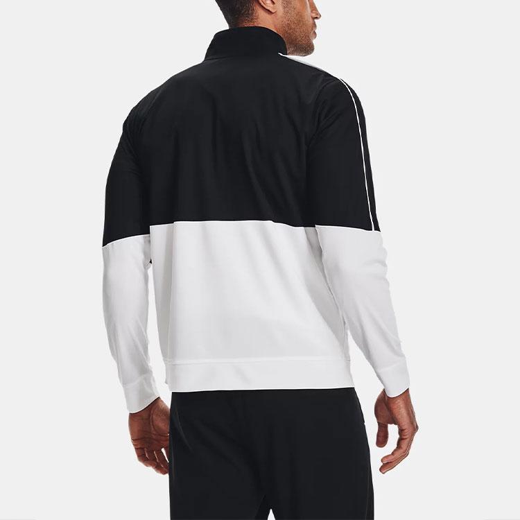 Under Armour Pique Track Vintage Casual Zip Collar Training Jacket Men Jackets Black 1366202-002