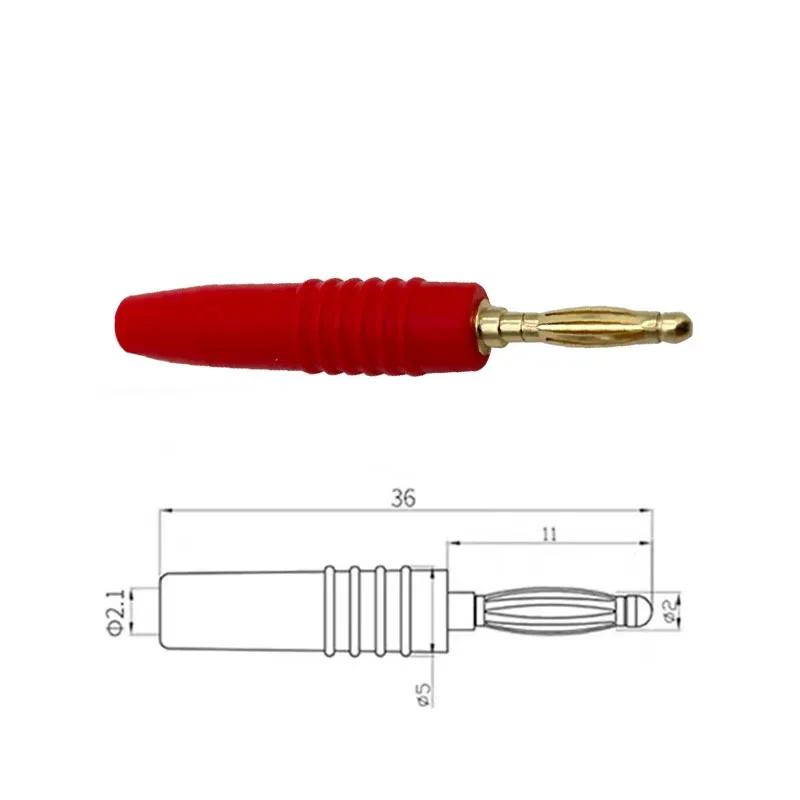 20Pcs 2mm Banana Plug Connector Banana Male Plugs Audio Speaker Wire Cable Connectors Red Black