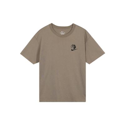 Cartoon Print Crew Neck Short Sleeve T-Shirt Men Tops Olive-Grey DR8915-040