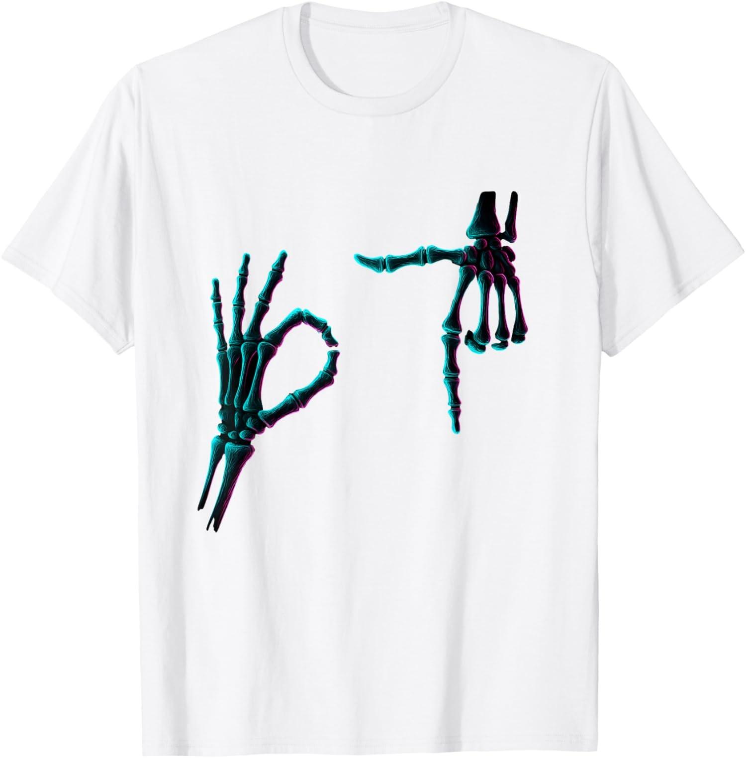 67 Meme Skeleton Hand 6 7 Halloween Six Seven Funny Unisex T-Shirt S