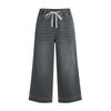 Jean taille haute pour femme, extensible, évasé, jambes droites, ourlet tendance