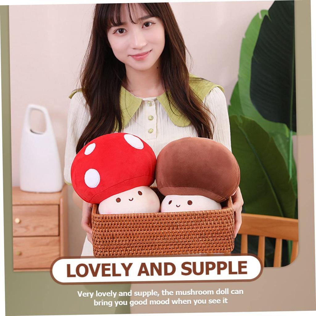 UPKOCH Mushroom Plush Pillow, 23cm, Mushroom Cushion, Body Pillow for Bedroom, Living Room, Home, Office, Decor