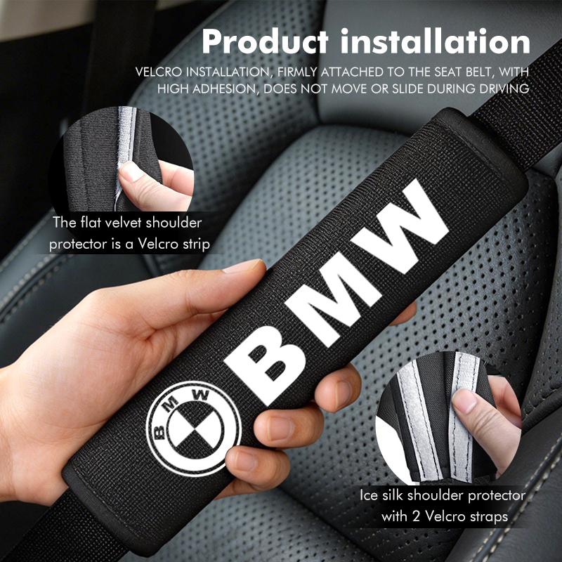 OANW5 Car Seat Belt Shoulder Pad Plush Backpack Straps Neck Cushion For BMW M 1 3 4 5 6 7 Series M3 M6 F01 F02E34 E36 E70 F10 X6 X1