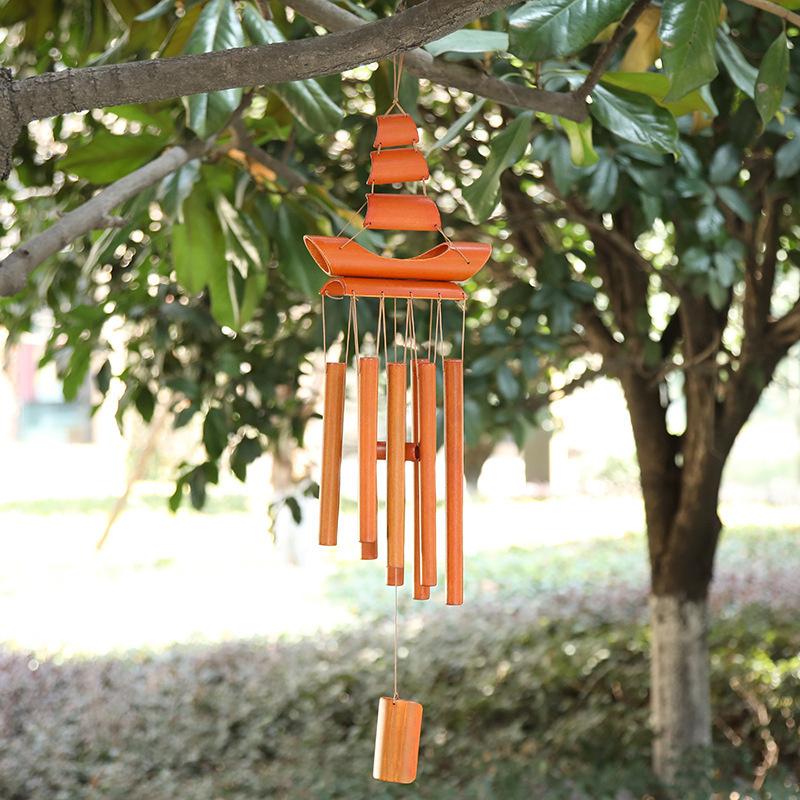Bamboo Wind Chime Hanging Modern Natural Sounds Gift Hanging Bell Wind Bell For Room Balcony Porch Indoor Decor