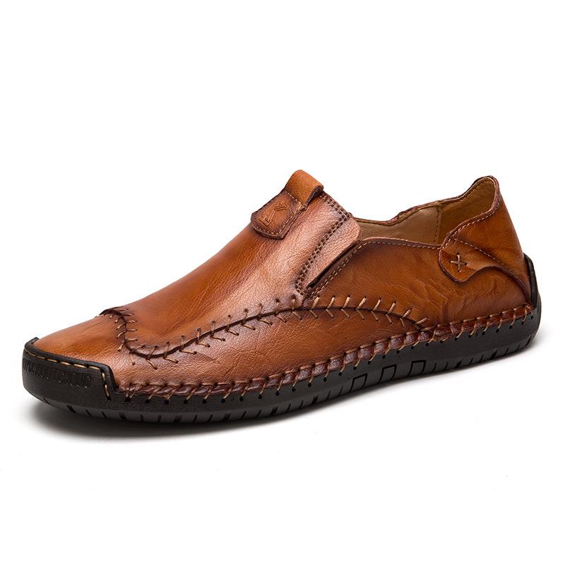 

Large size spring and autumn new breathable men s shoes Korean version trendy casual men s leather shoes soft sole versatile men s models 48