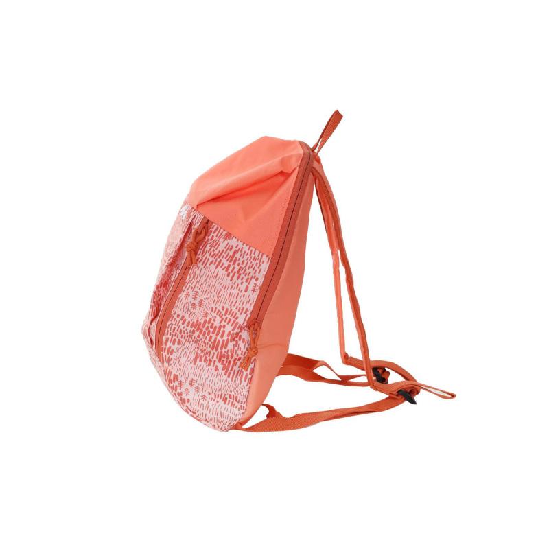 DECATHLON7L Arpenaz Hiking Fashion Versatile Printed Backpack Kids Outdoor Bag PE Coral Red with Orange Women's Style