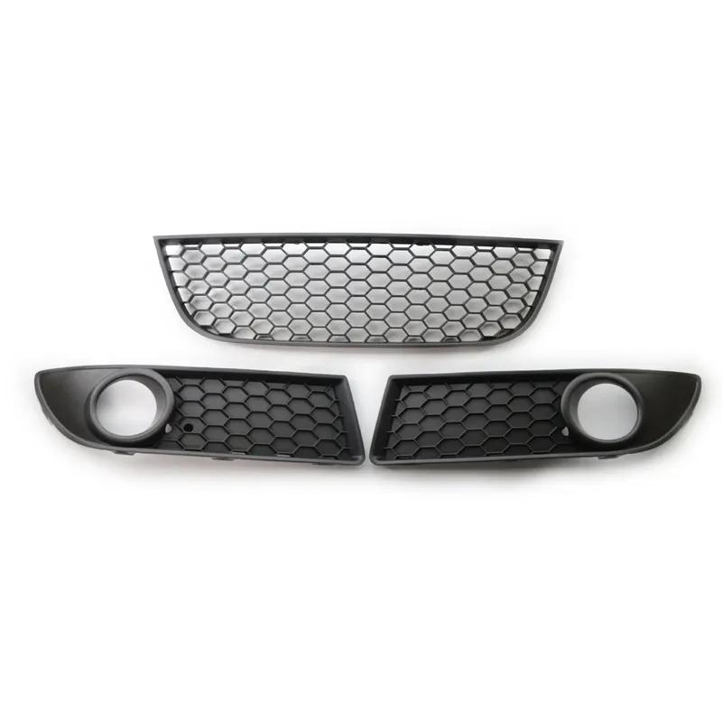 Front Lower Bumper Fog Light Grilles Center Grill Vent For VW Polo GTI 2006-2009 Car Accessories 6Q0853666G 6Q0853665E
