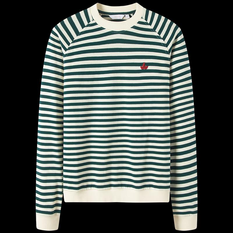 Navigare Women's Striped High-Neck Cotton Sweatshirt