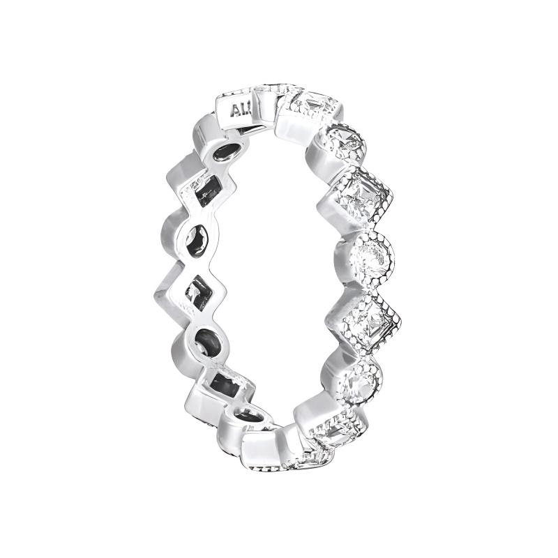 Pandora Geometric pavé design 925 silver ring women s silver 190943CZ