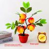 Eight Large Pomegranate Plastic Simulated Fruit Potted Decorations With Pot