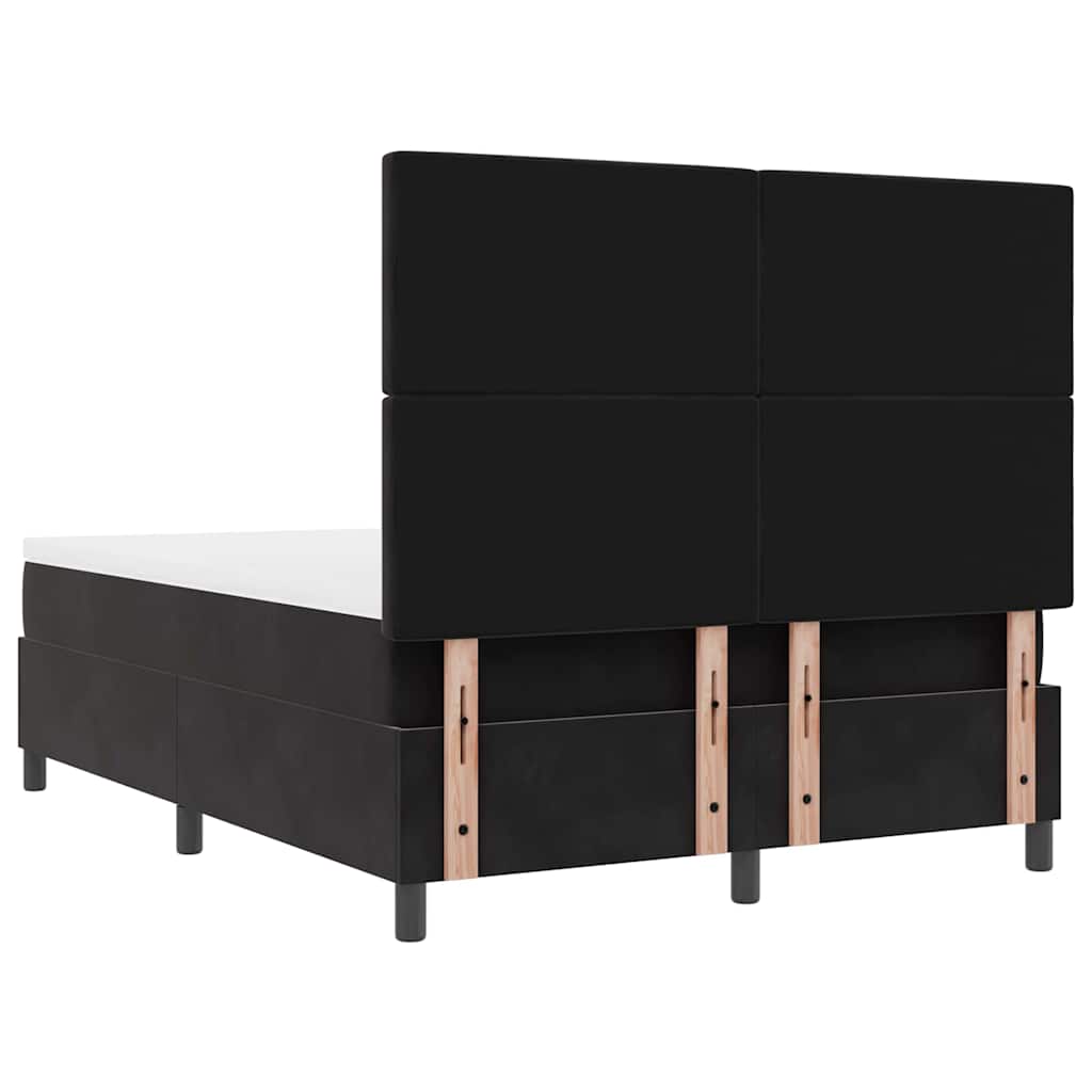 Box Spring Bed with Mattress Black 160 X 200 Cm Velvet
