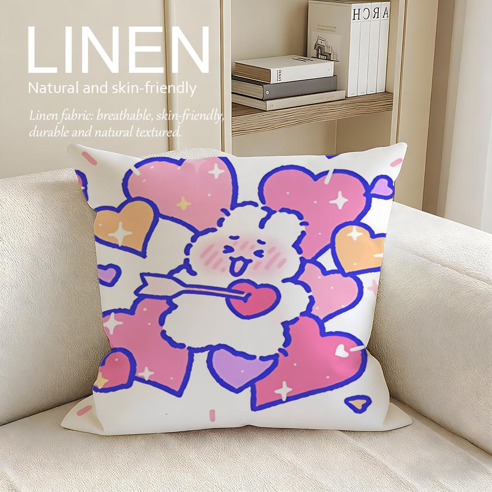 

Cute Mongnyang Cushion Cover Pillowcase Set Pcs x x Breathable Washable Sofa Cushion Cover 30X30cm