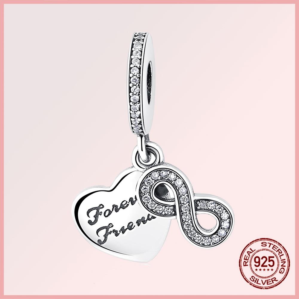 Funkelnde Familie Herz Engelsflügel Pavé Kupfer Anhänger Charms Passen Original Armband Perlen Schmuck Geschenk DIY