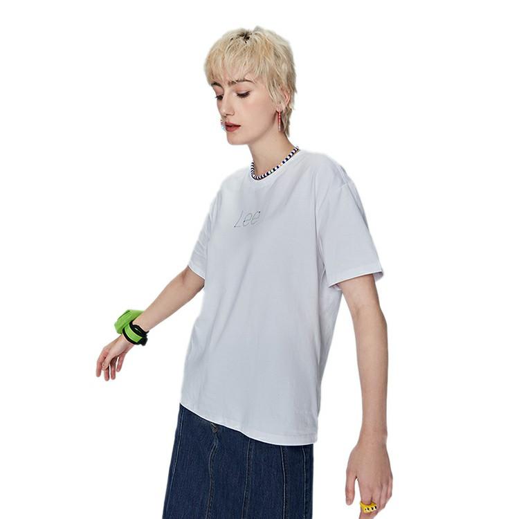 Lee SS23 Logo Print T-Shirt Women Tops White LWT0051923RT00FK14000