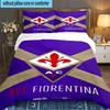 3PCS Fiorentina Football Club  Bedding set,Ideal for1pc Duvet Cover And 2pcs Pillowcases Perfect for Christmas gift,Ideal for Bedroom, Dormitory