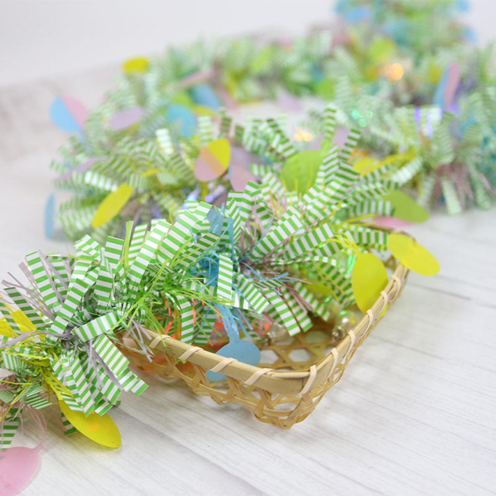 1PC 2m Festive Party Decorations Easter Scene Arrangement Egg Hanging with Top Strip Stage Background Decorative Color Strip